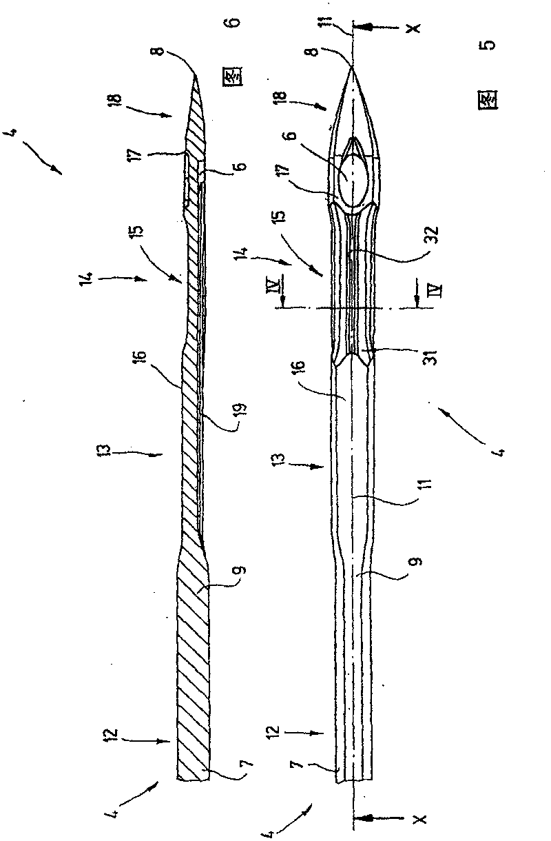 Embossed tufting needle