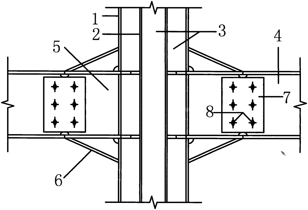 Half-through bracket haunching type multibarrel tube-confined concrete column-steel beam node