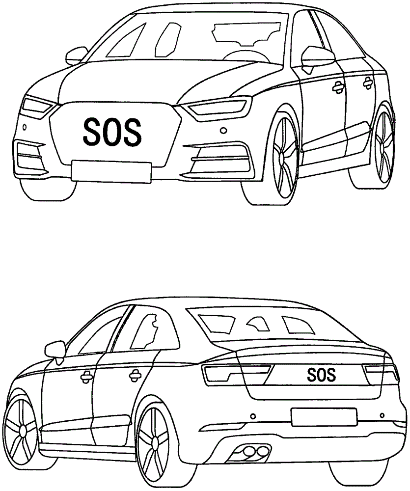 Information interaction system with display screens installed on front part and tail part of automobile body