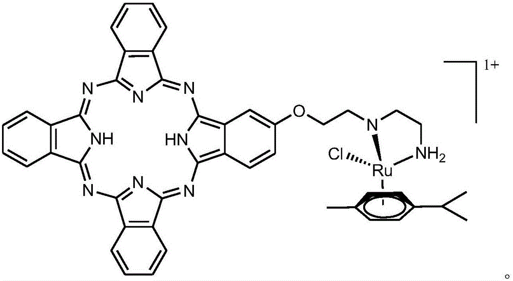 Phthalocyanine-aryl ruthenium compound and preparation method and application thereof