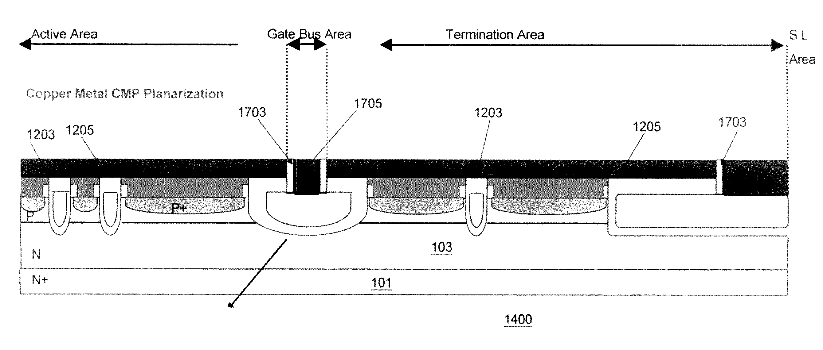 Trench MOSFET and method of manufacture utilizing two masks