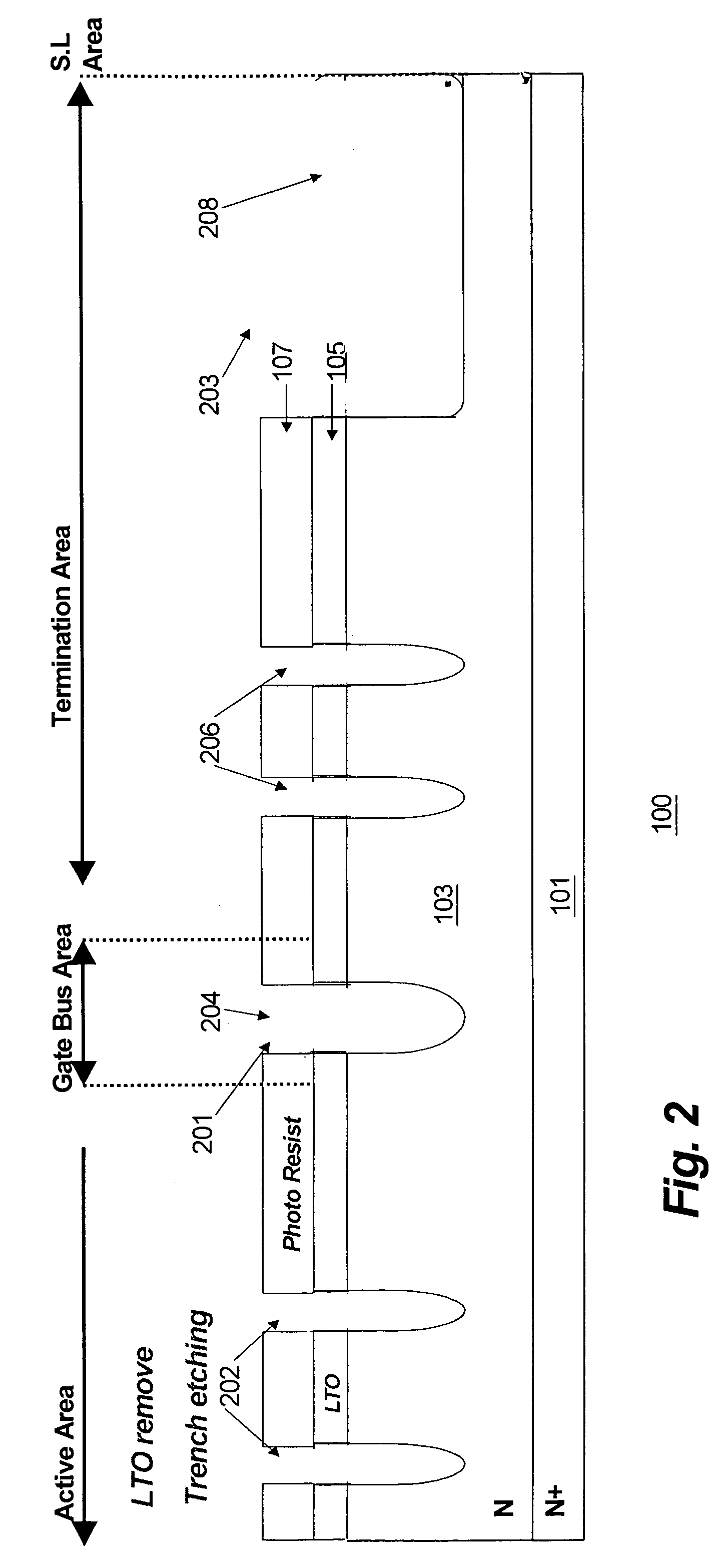 Trench MOSFET and method of manufacture utilizing two masks