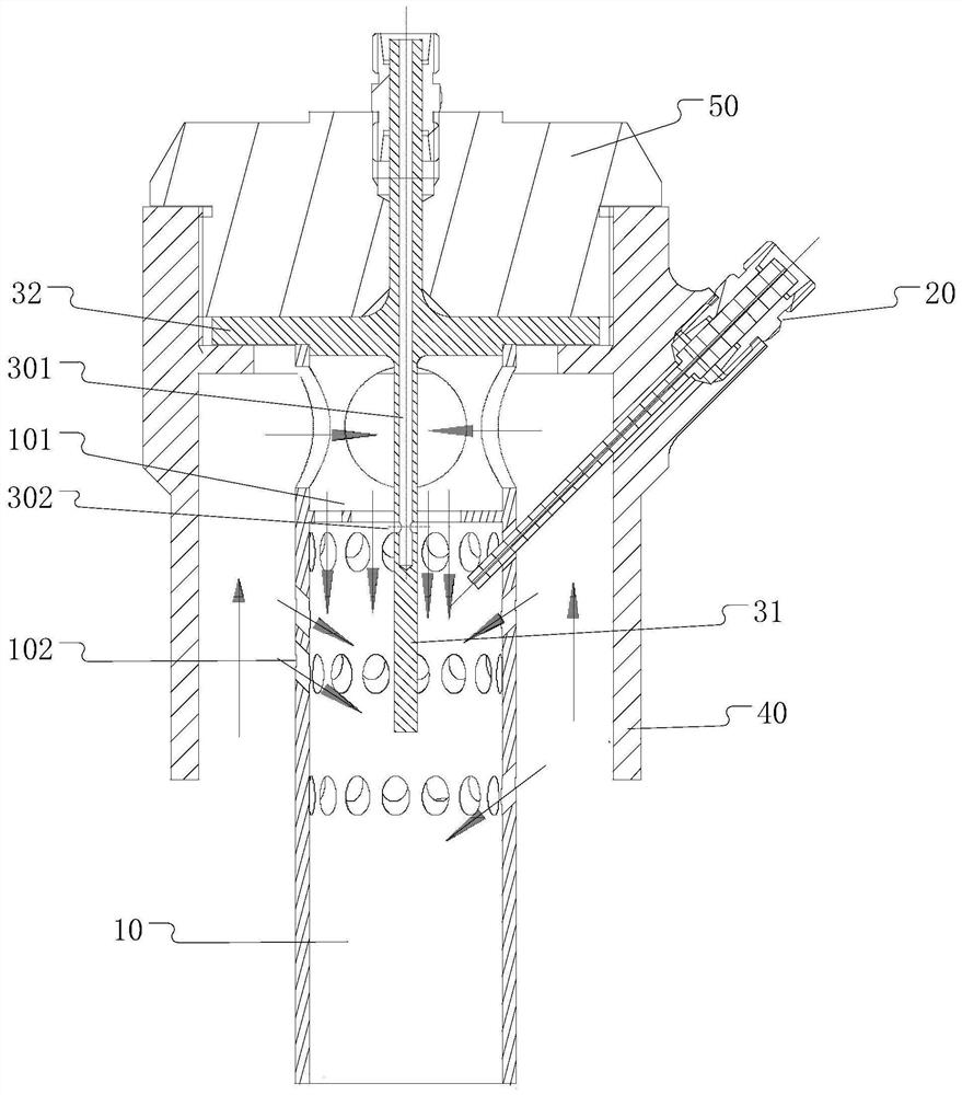 Nozzle and combustion chamber