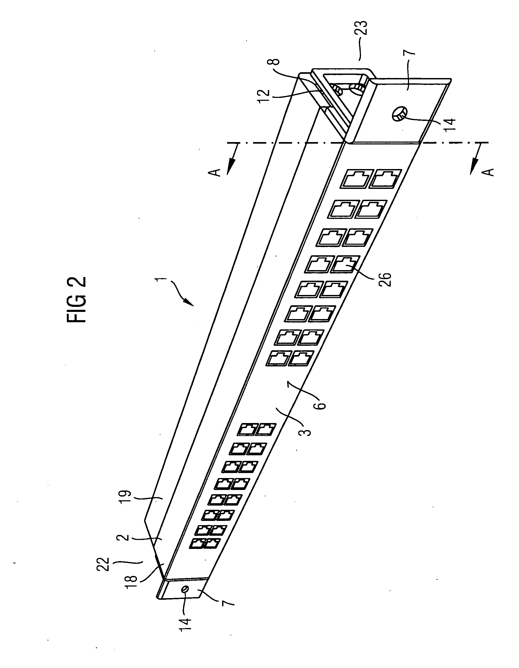 Patch panel for mounting on a wall or in a subrack