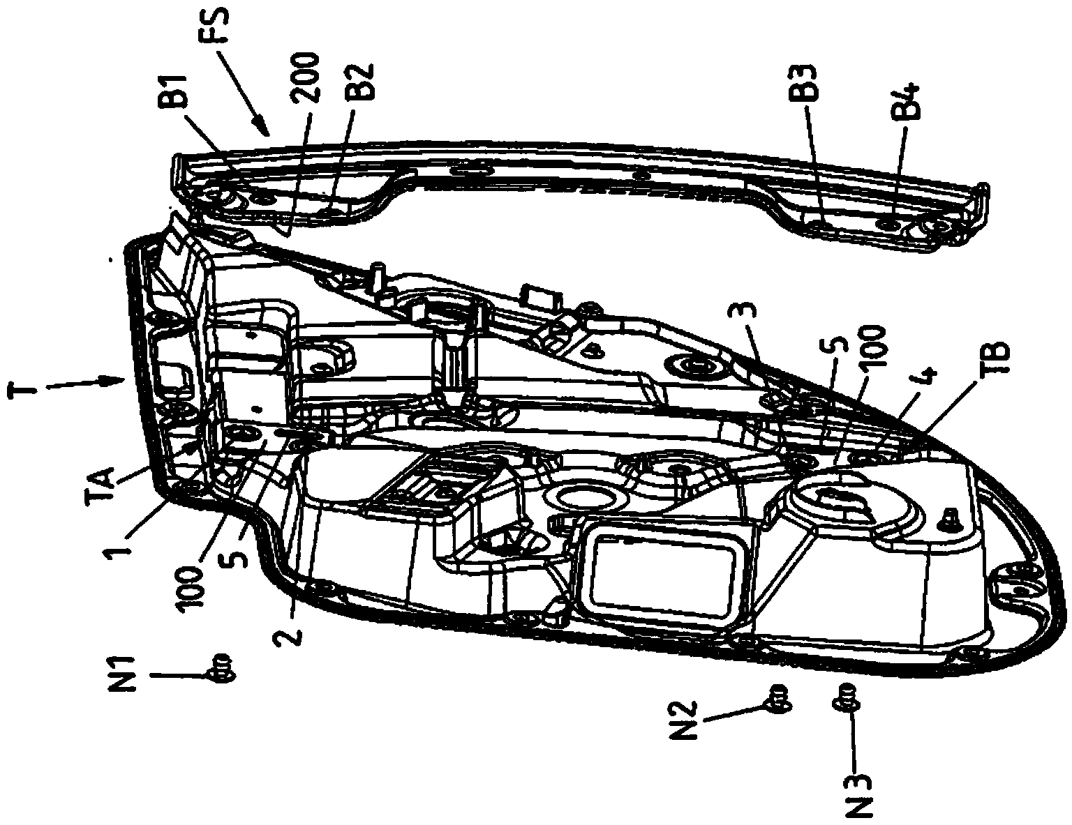 Assembly comprising at least two components that are fixed together