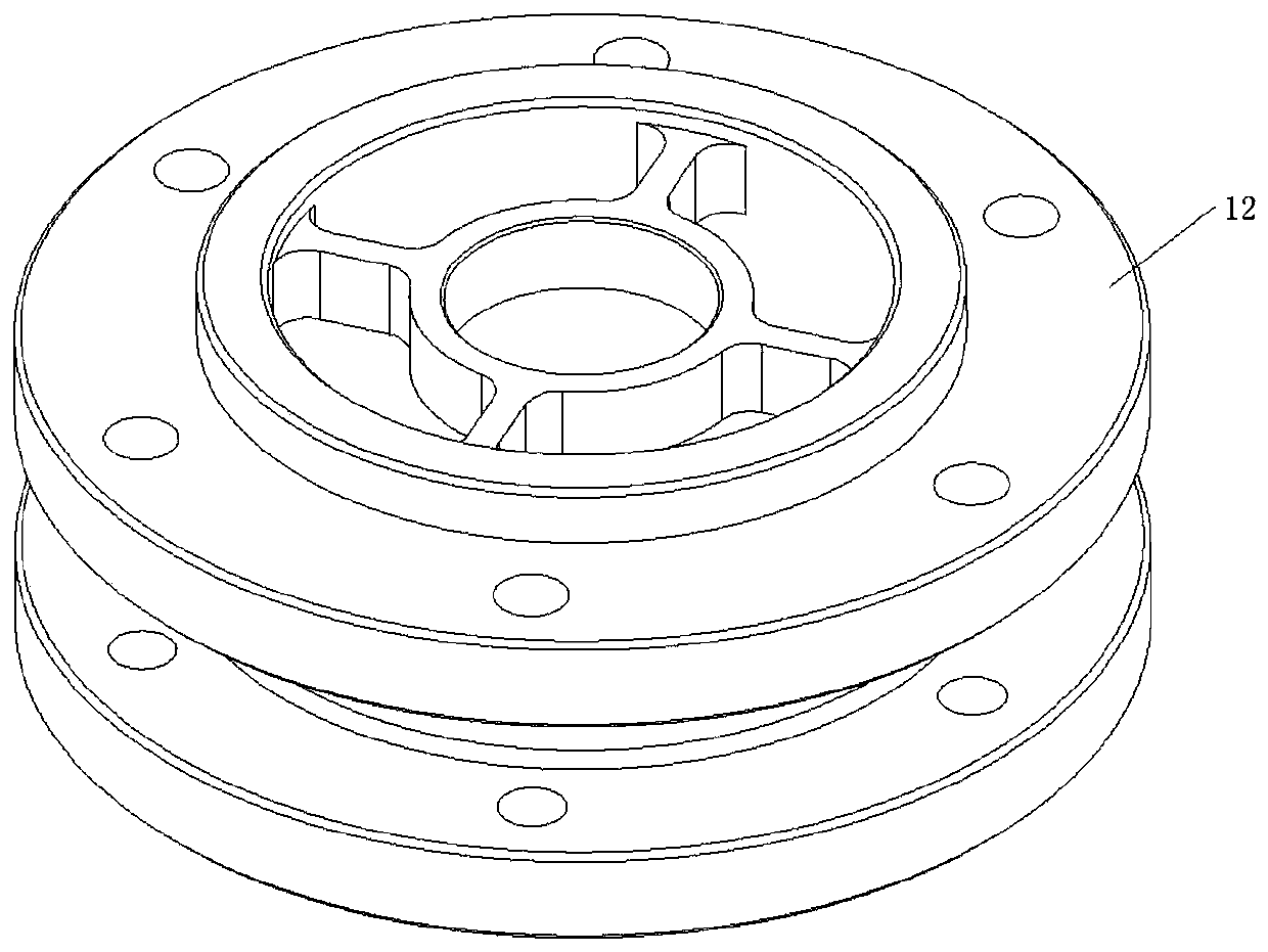 Main pump canned motor auxiliary impeller flow measurement device and circuit shunt measurement method