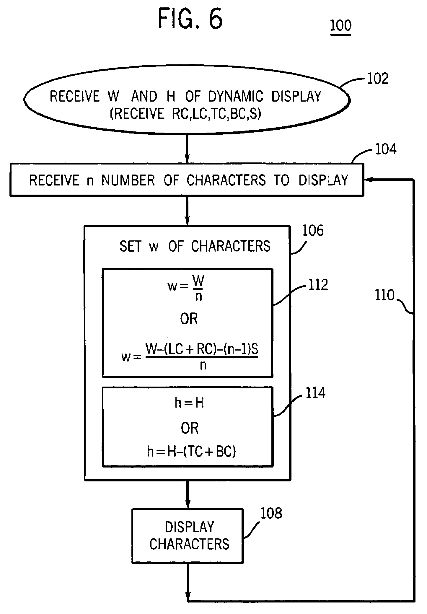 Digital numeric display with adaptive character width