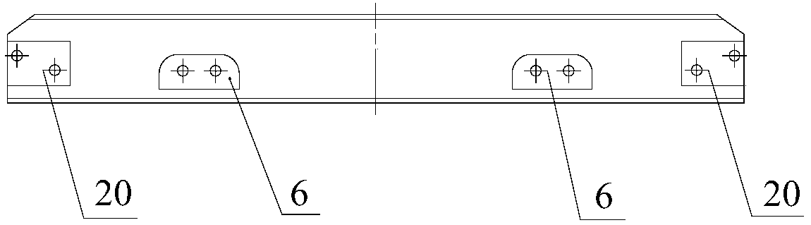 Brake beam of wagon bogie foundational brake device