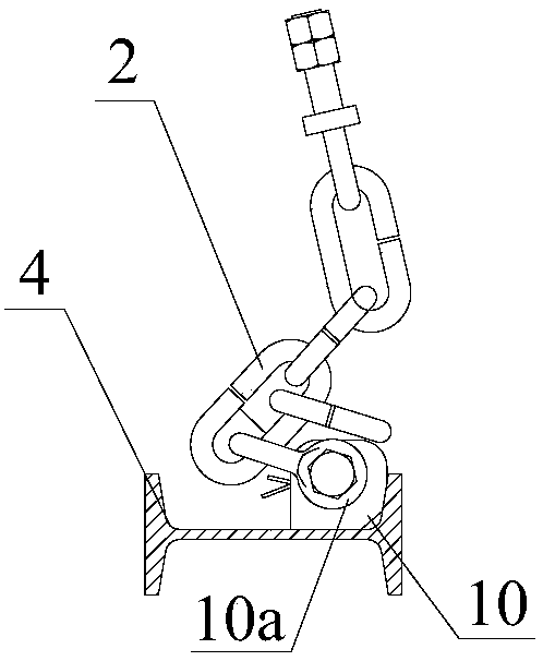 Brake beam of wagon bogie foundational brake device