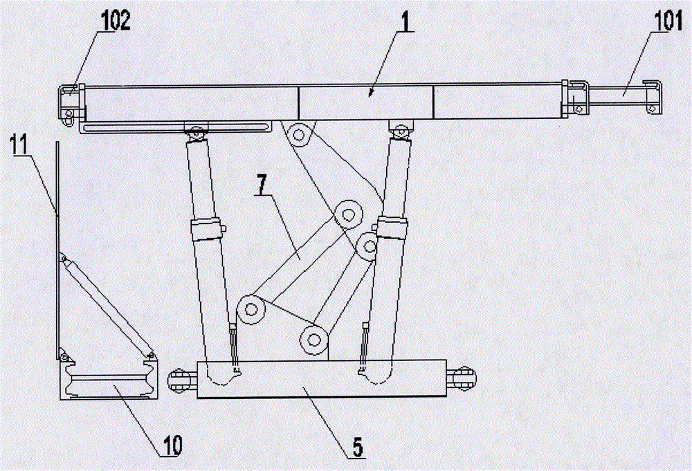 Top coal caving hydraulic bracket combined body for exploiting 4-10 m steeply-inclined coal seam