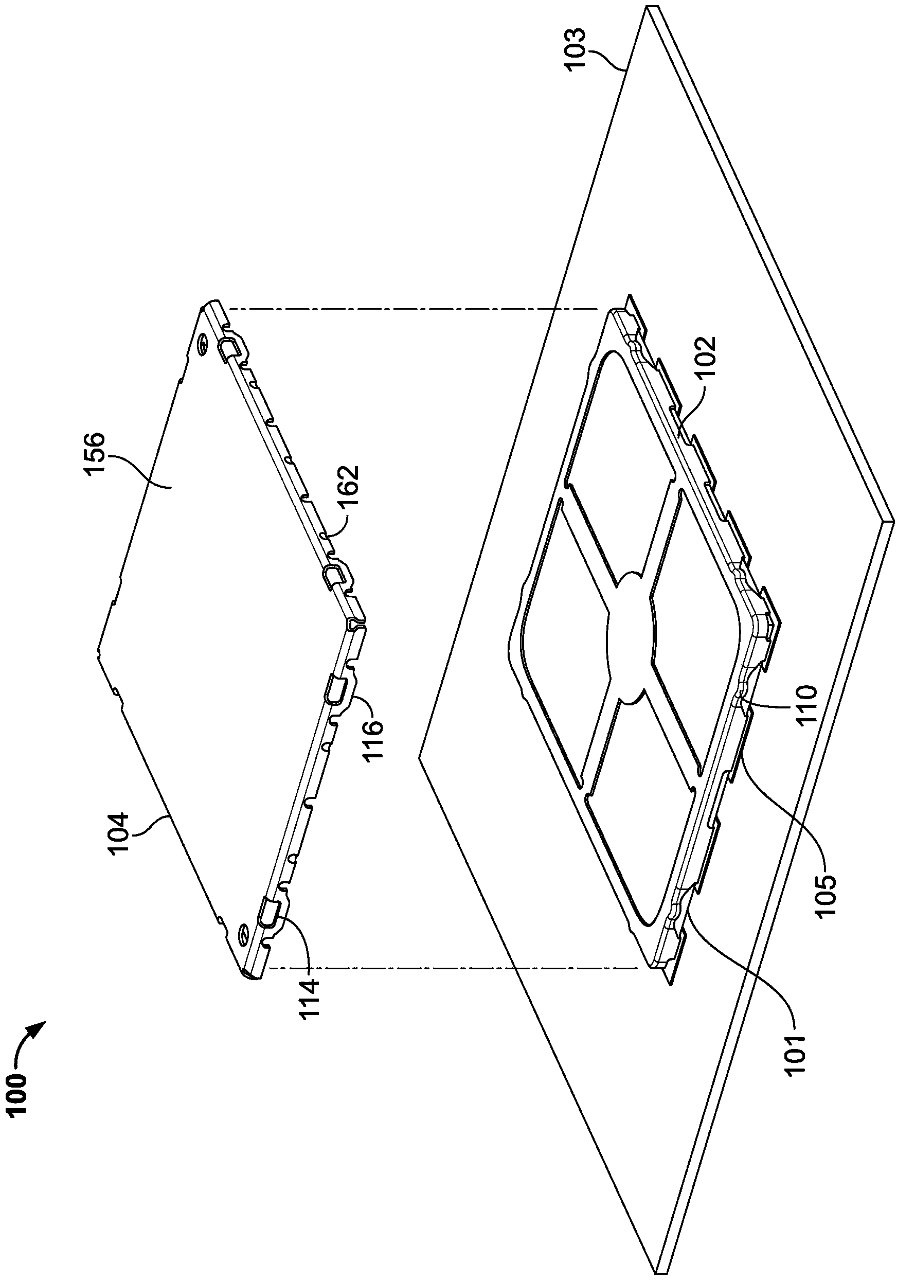 Electromagnetic Interference Shielding Apparatus Including A Frame With Drawn Latching Features