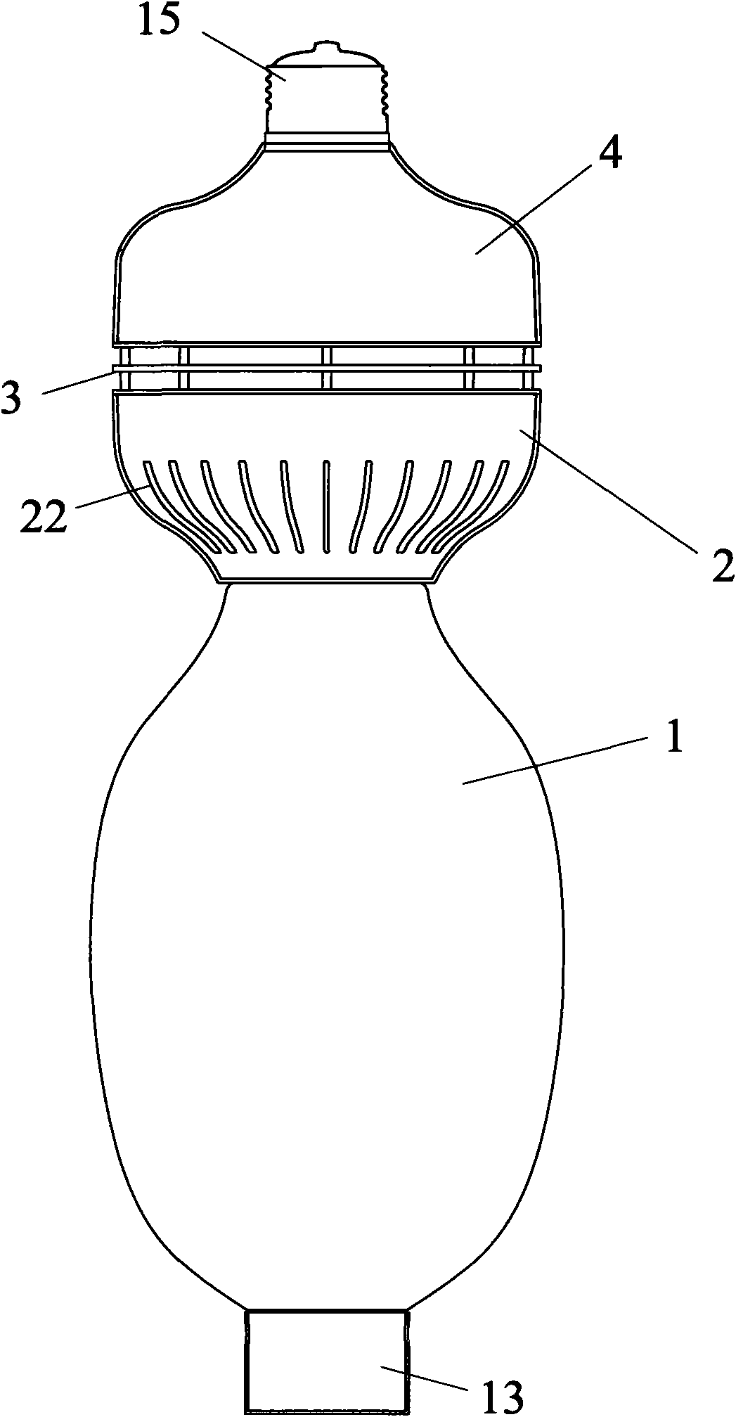 Integrated high frequency electrodeless lamp