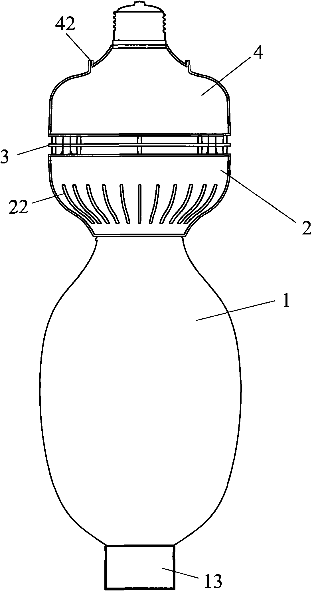 Integrated high frequency electrodeless lamp