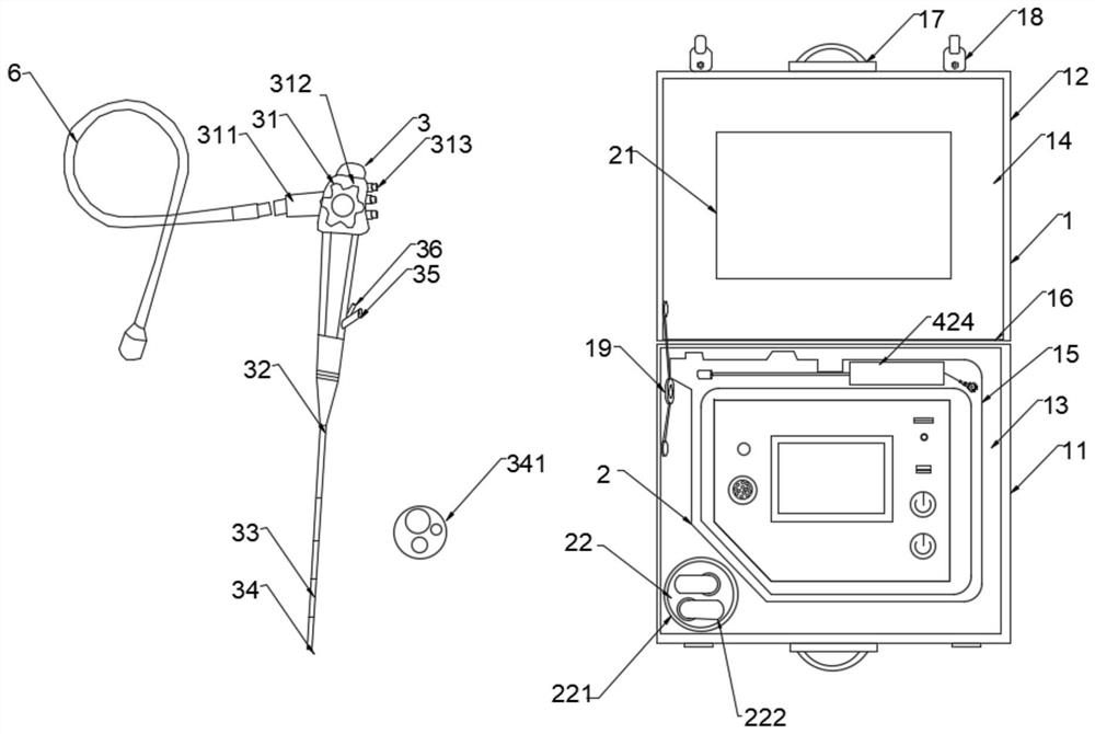 Portable swallowing examination and evaluation hose endoscope system