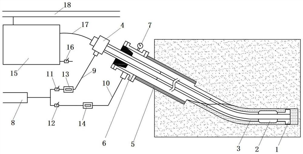 A device and method for pumping and draining accumulated water in a coal mine underground hole