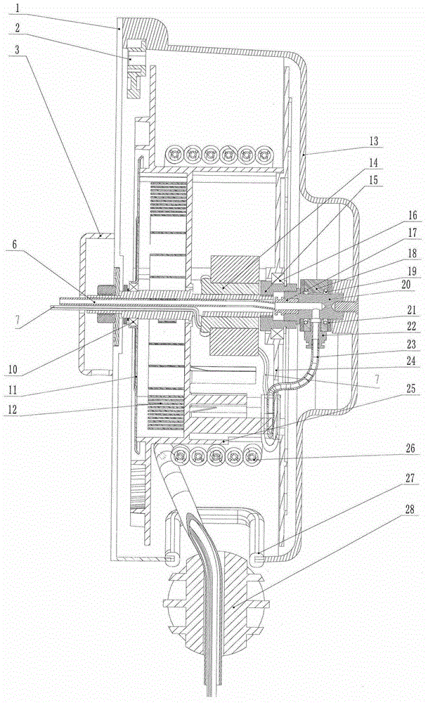 Water, gas and electricity combined type automatic winding device