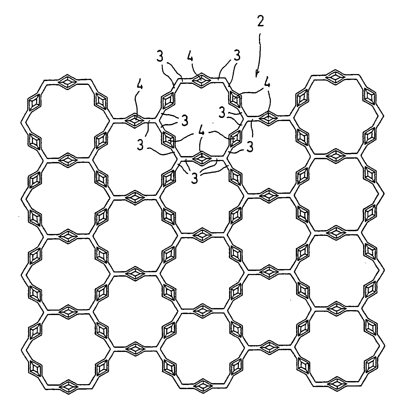 Opening polygonal rib structure and polygonal rib structure