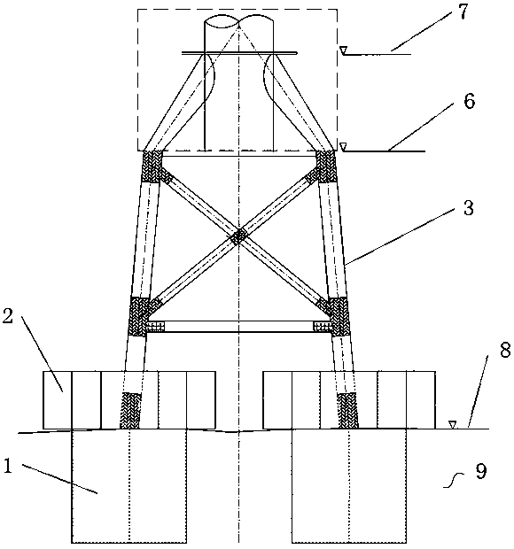 Counterweight negative pressure cylinder type offshore wind turbine foundation adapted to shallow soft overburden batholith seabed and anti-overturning method thereof
