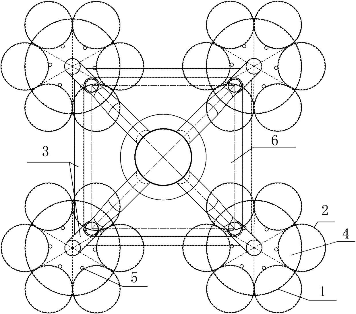 Counterweight negative pressure cylinder type offshore wind turbine foundation adapted to shallow soft overburden batholith seabed and anti-overturning method thereof