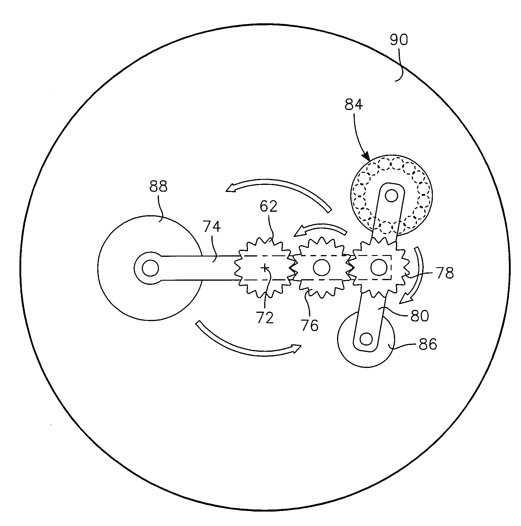 Magnetron executing planetary motion adjacent a sputtering target