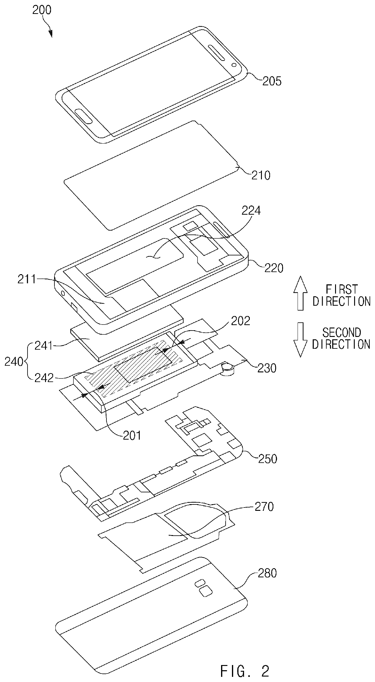 Electronic device including battery structure