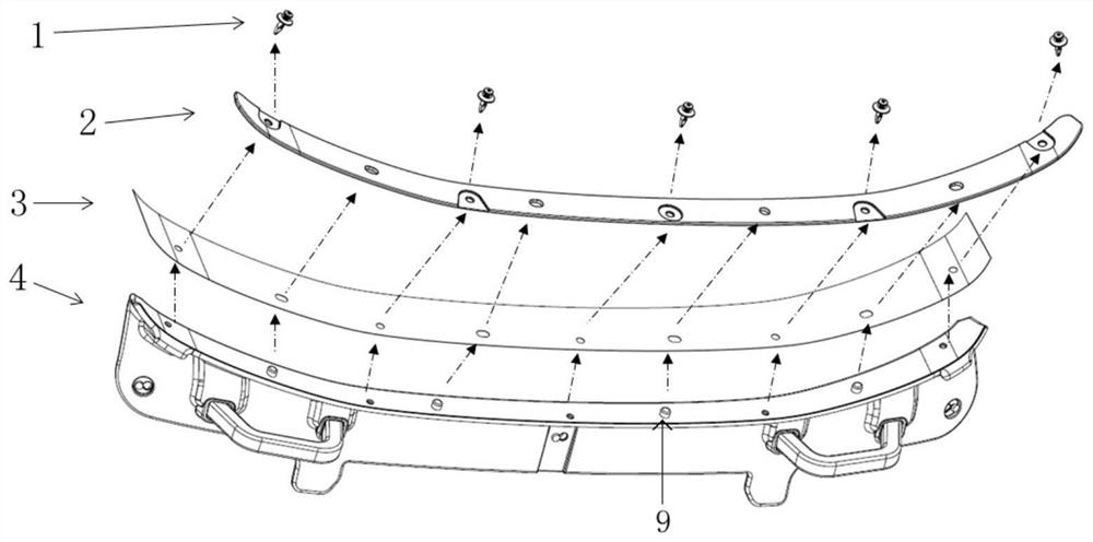 A front bumper upper ventilation grille assembly tool and its use method