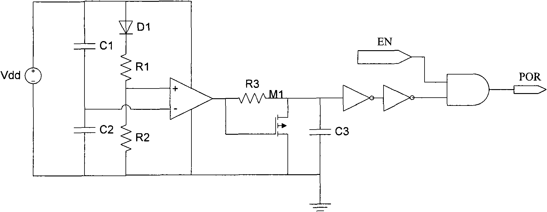 Electrifying reset and undervoltage turnoff circuit