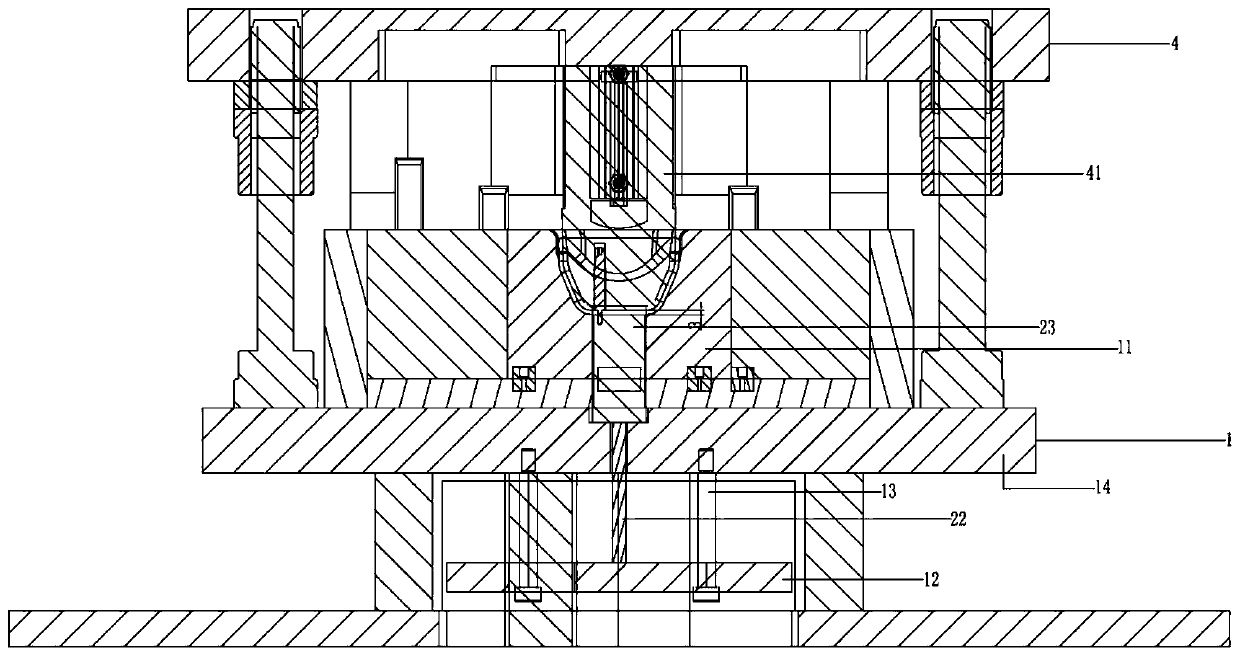 Profiling stripping structure applied to die opening engineering of U-shaped workpiece drawing die
