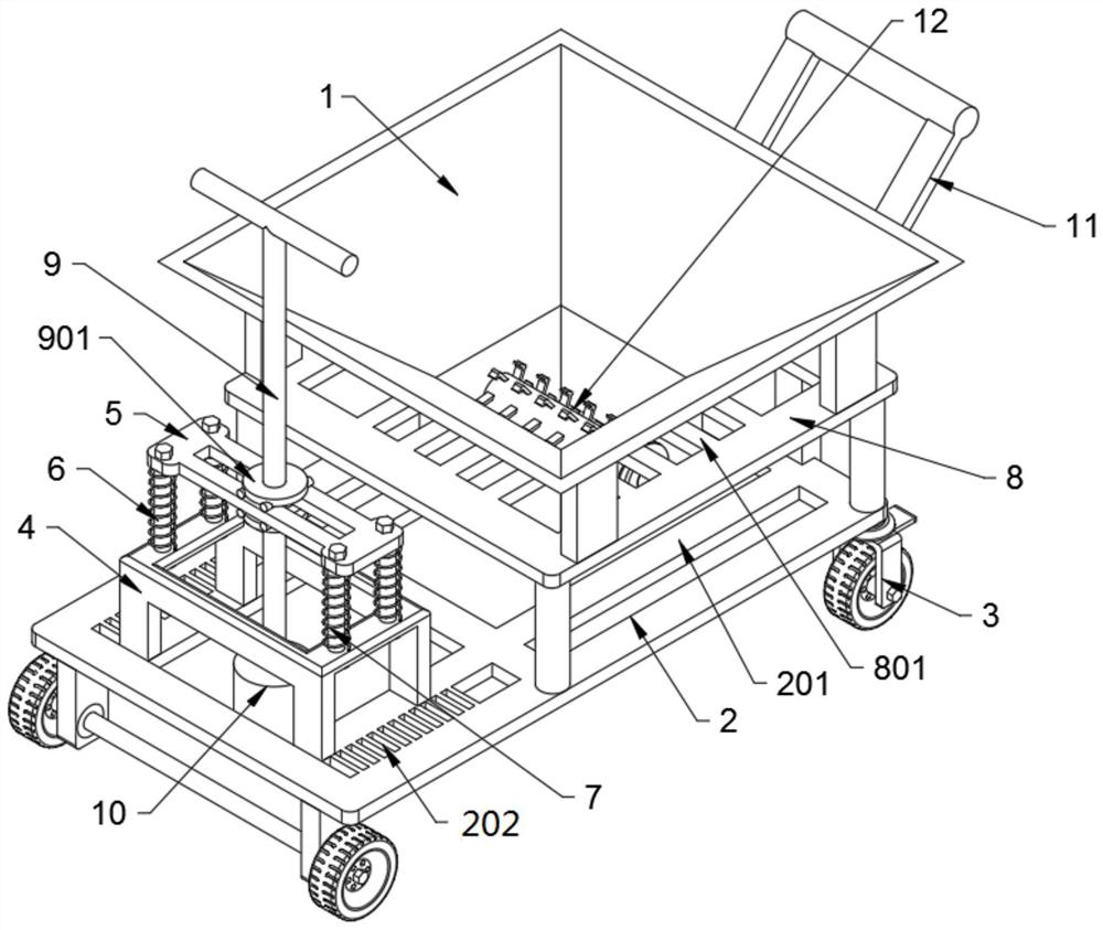 A pothole pavement temporary filling device for municipal road construction