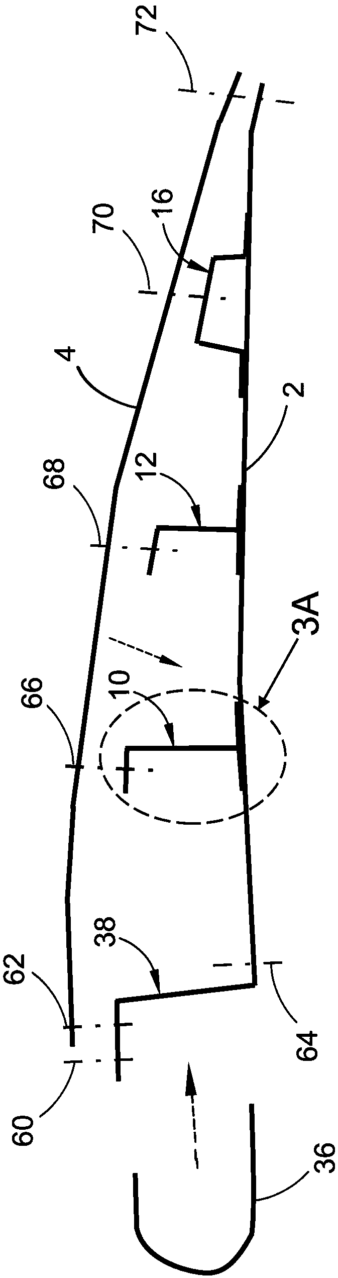 Airfoil-shaped body having composite base skin with integral hat-shaped spar