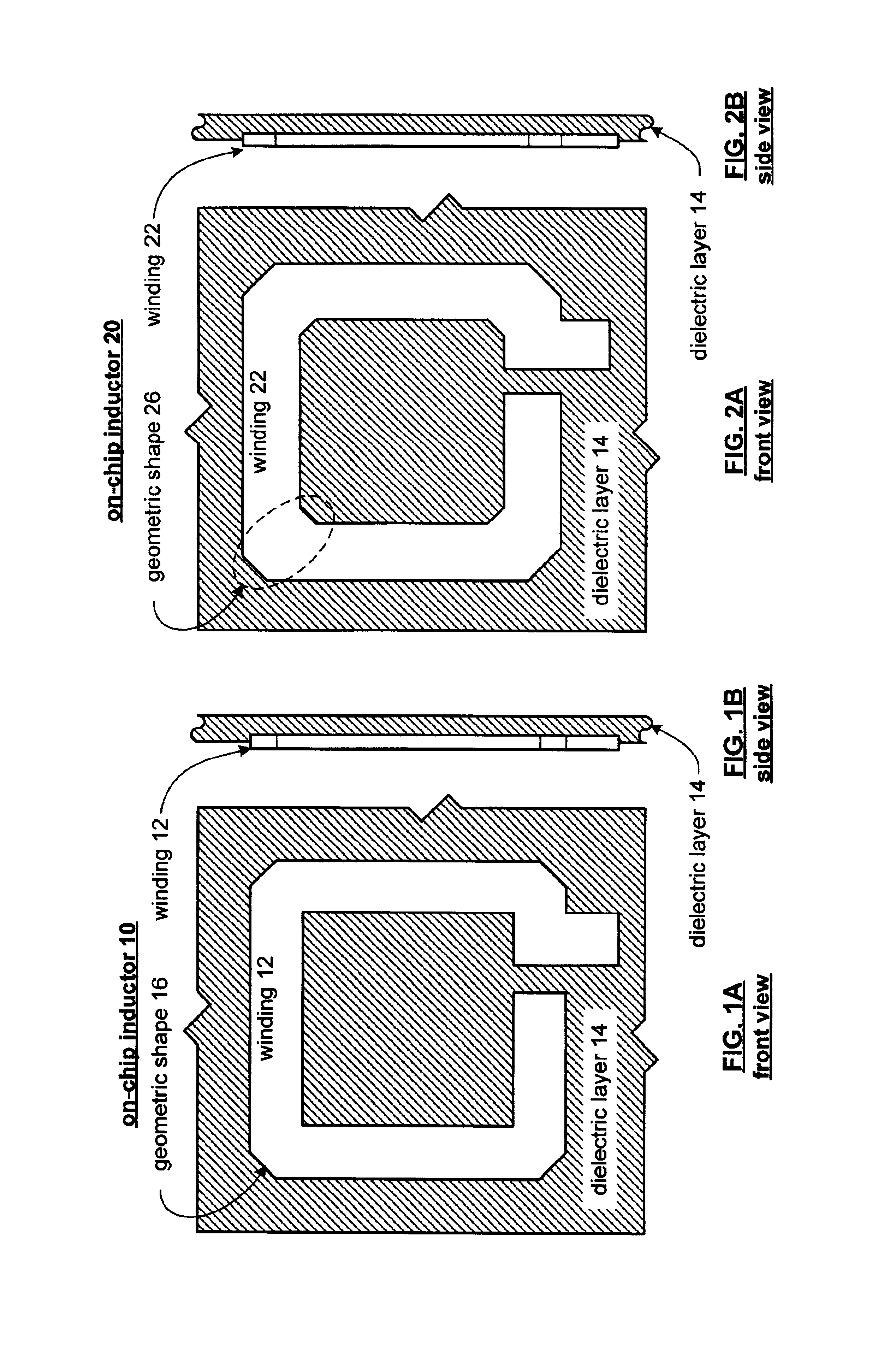 On-chip inductor having a square geometry and high Q factor and method of manufacture thereof