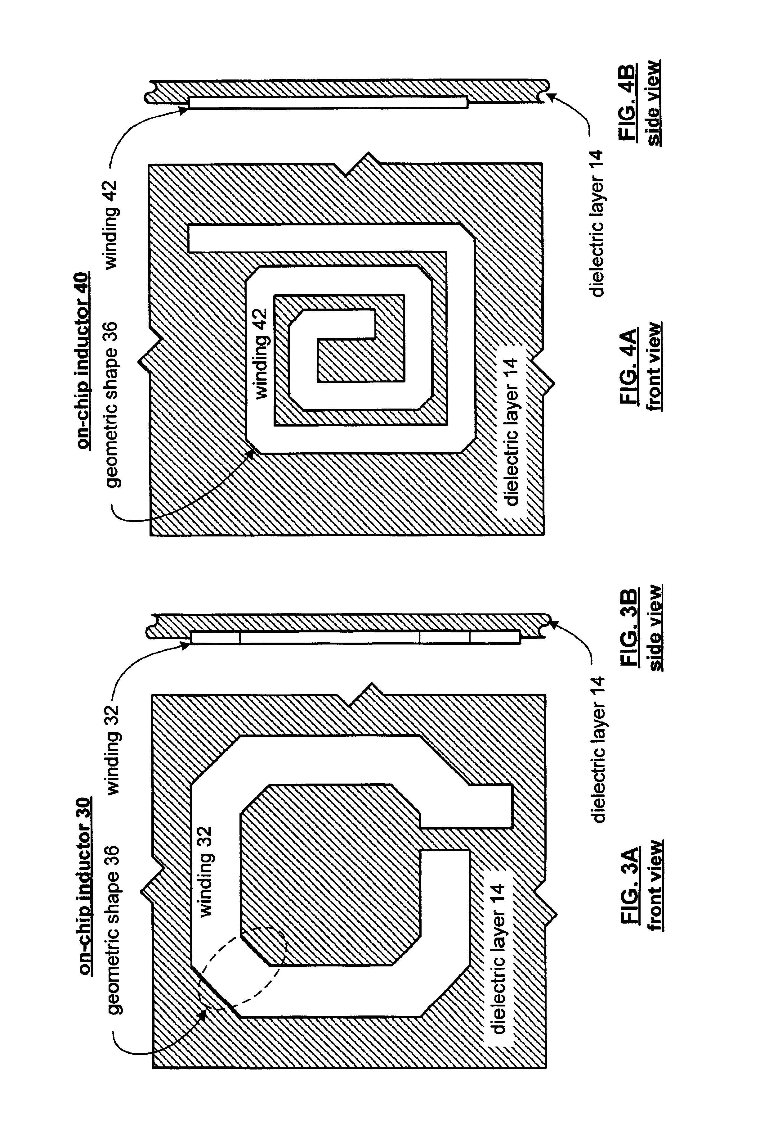 On-chip inductor having a square geometry and high Q factor and method of manufacture thereof