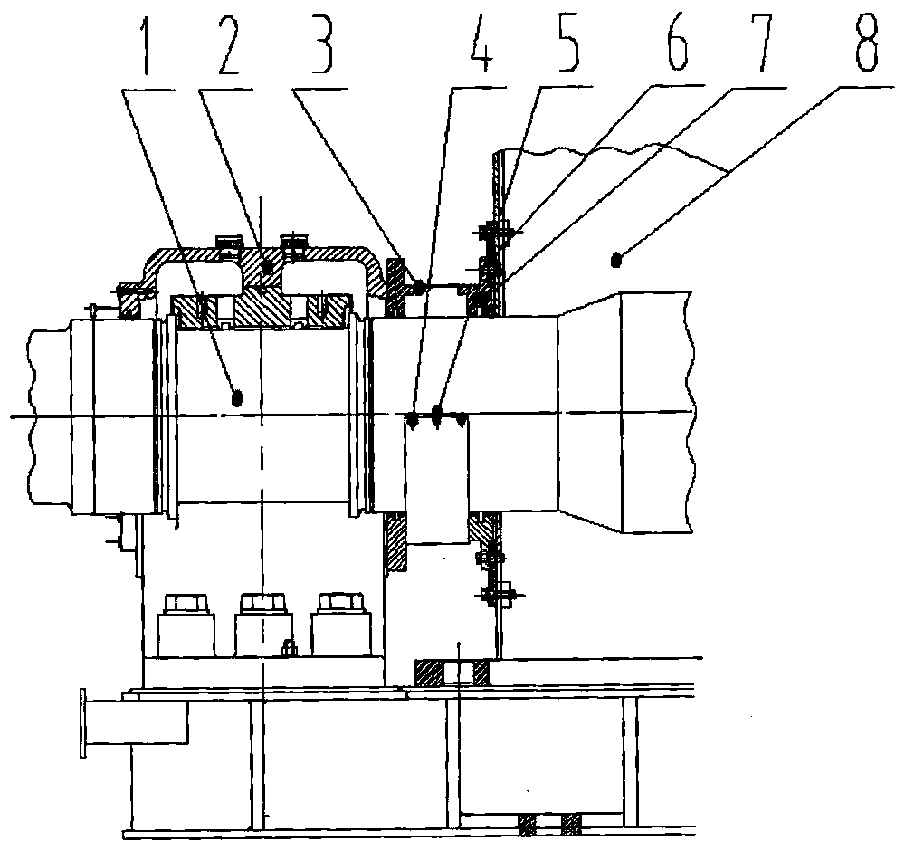 Shaft run-through position sealed structure of pedestal type sliding bearing structured motor