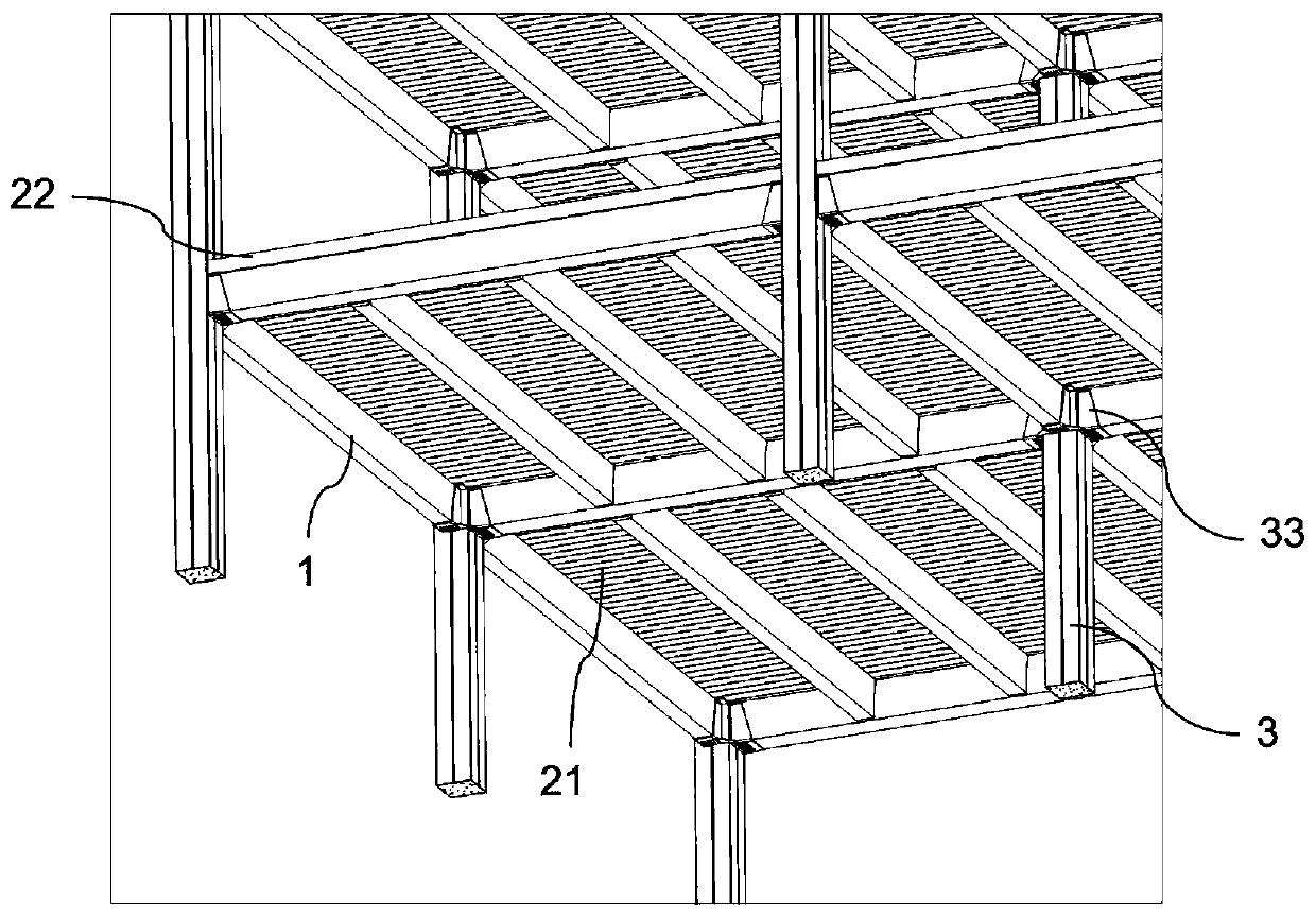 Combination frame structure system with rigid-connection joints