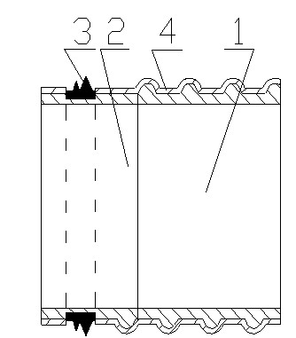 Self-sealing socket butt-joint corrugated pipe and manufacture method