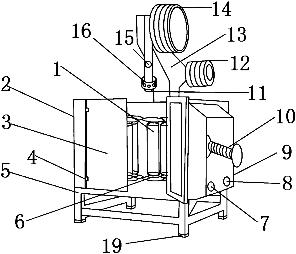 Shaft beating device for doubling of polyester yarns