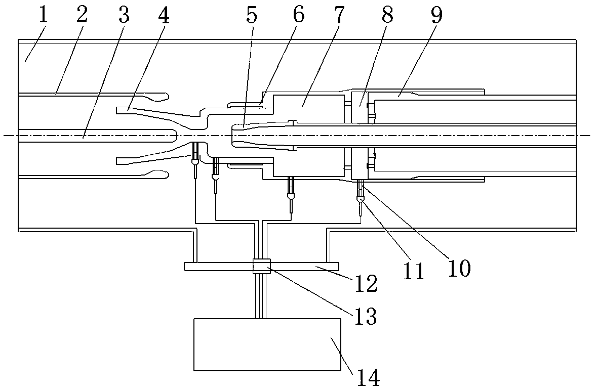 Arc extinguishing chamber pressure measuring device and pressure guide pipe thereof