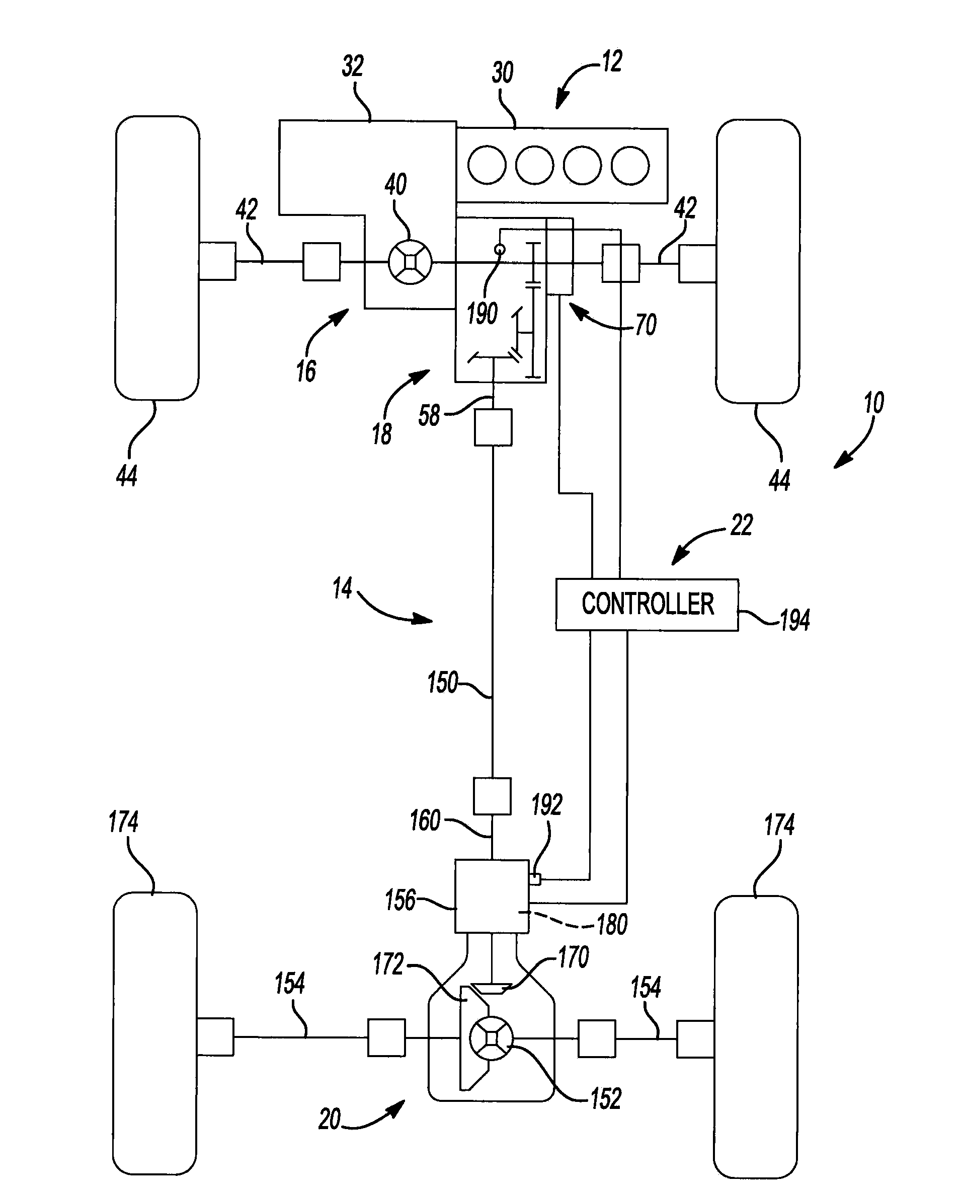 Motor vehicle with disconnectable all-wheel drive system
