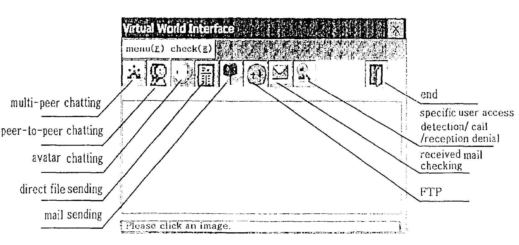 Multimedia communication method using virtual world interface in mobile personal computers