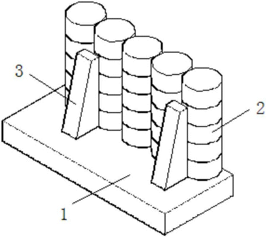 Construction method of a retaining wall structure composed of waste tires and broken concrete