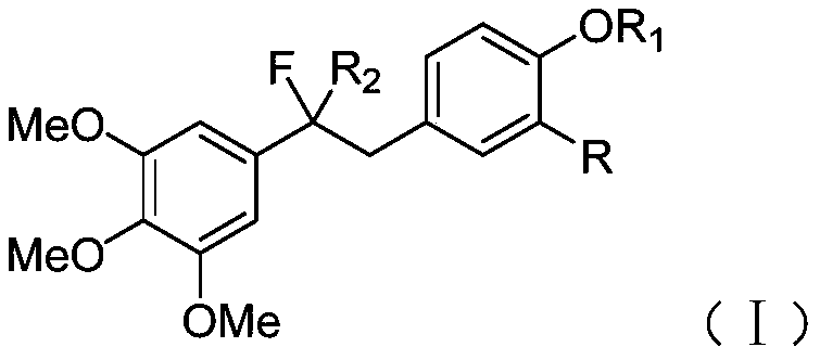 Fluoro-substitution diphenylethane derivative and preparation method and application thereof