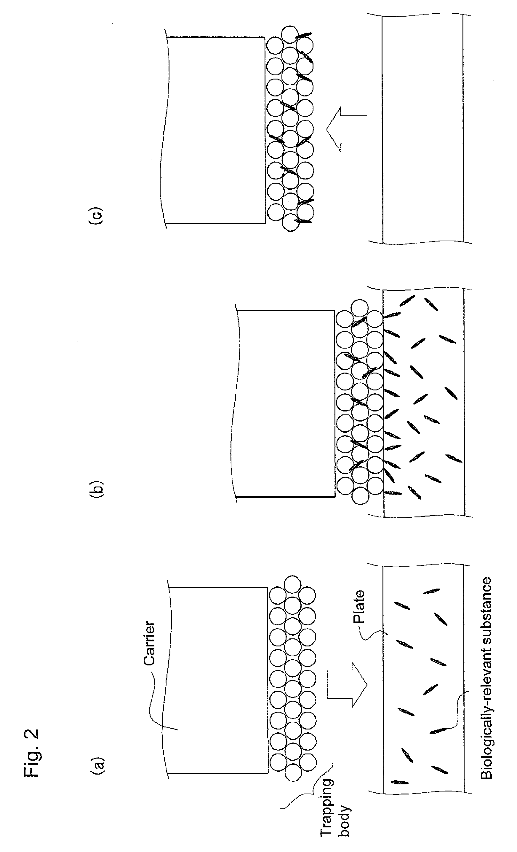 Device for trapping biologically-relevant substances and system for collecting biologically-relevant substances