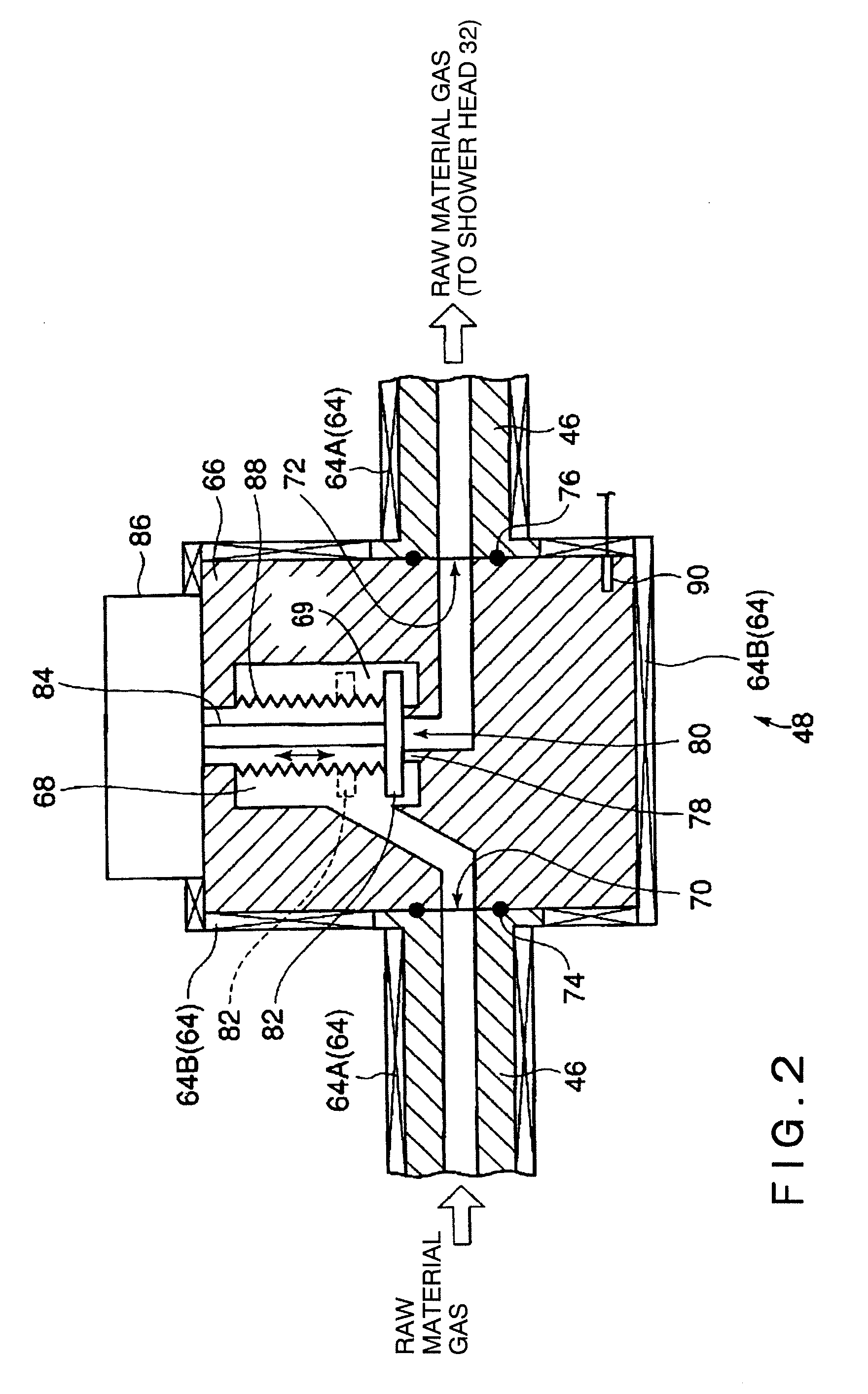 Raw material gas supply system and film forming apparatus