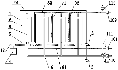 Double-row double-spraying cleaning device for high-temperature-resistant filter bag