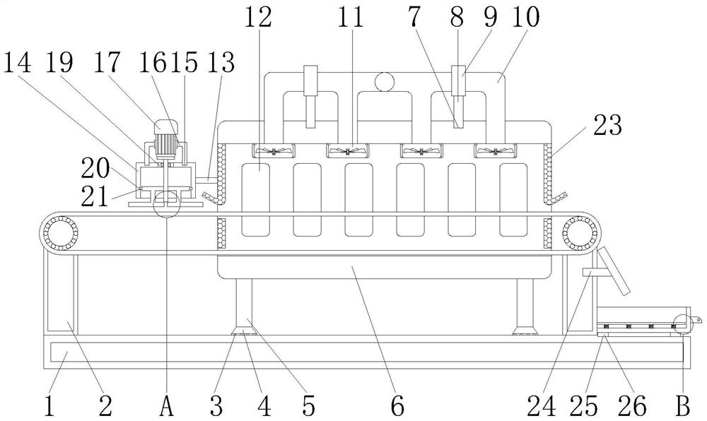 Wormwood drying device for wormwood bath bag production and processing method of wormwood drying device