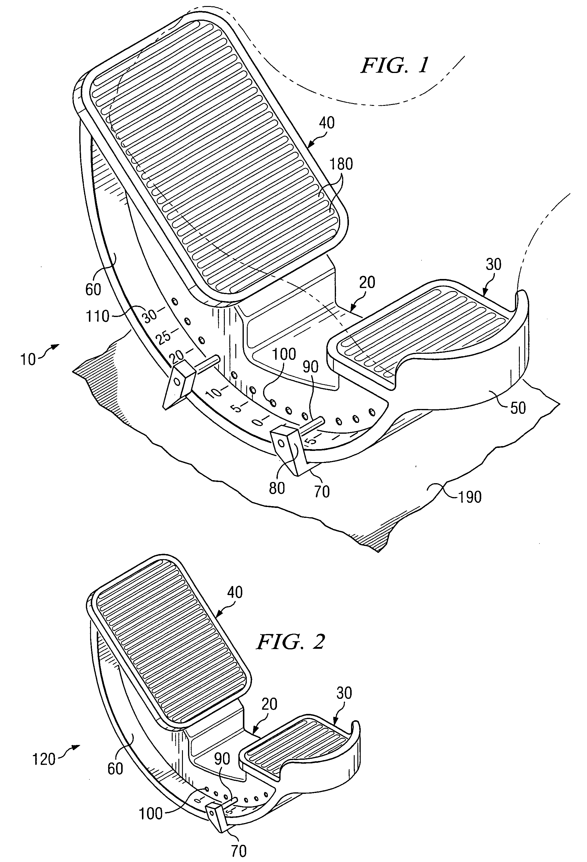 Rocker boot with adjustable degree of rotation