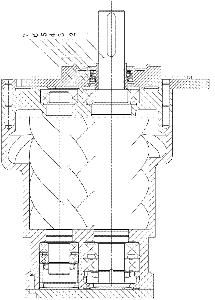 Screw compressor shaft seal with automatic compensation function