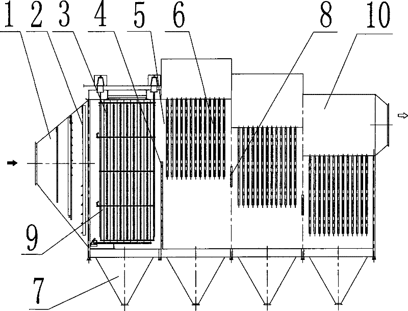 Large electric bag composite dust collector