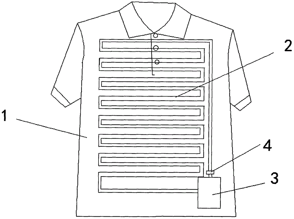 Double-layer anti-radiation fabric garment capable of relieving fever