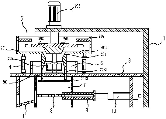 Machining device used for automatic partitioning